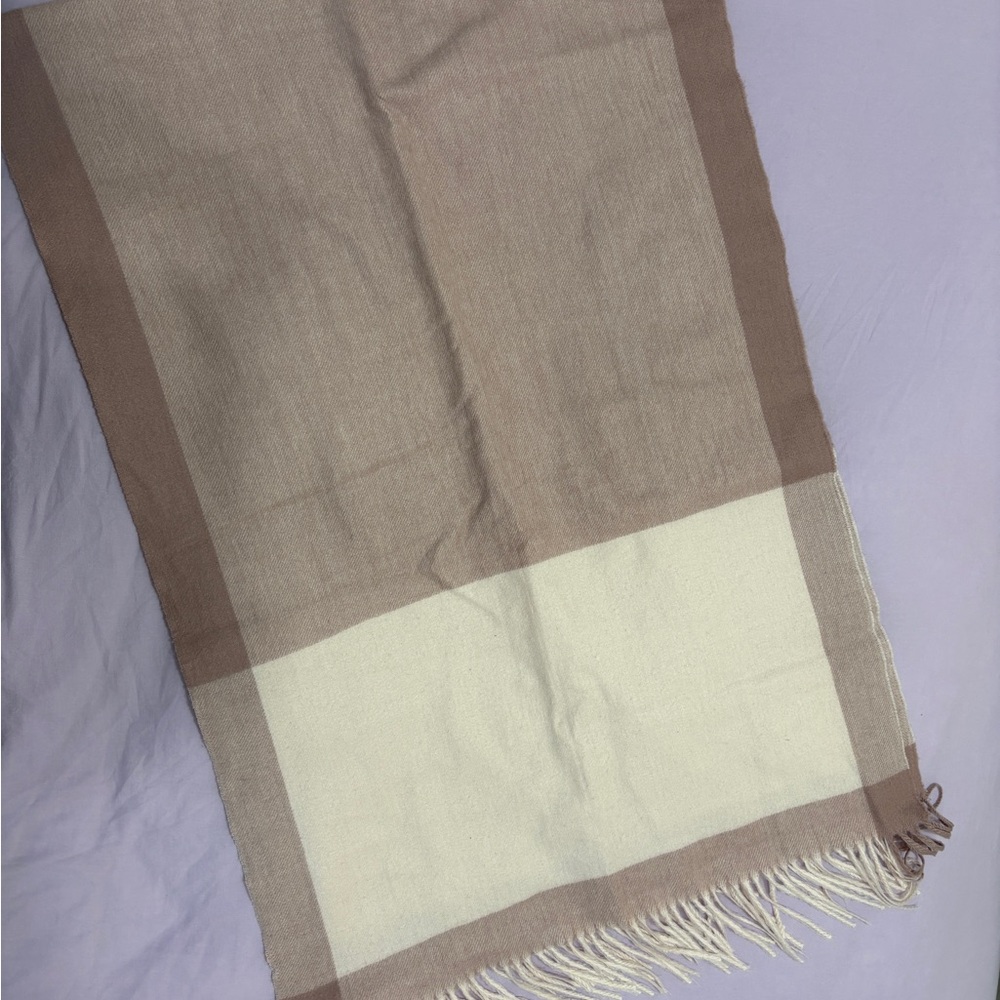 Soft Pink and Cream Plaid Scarf
